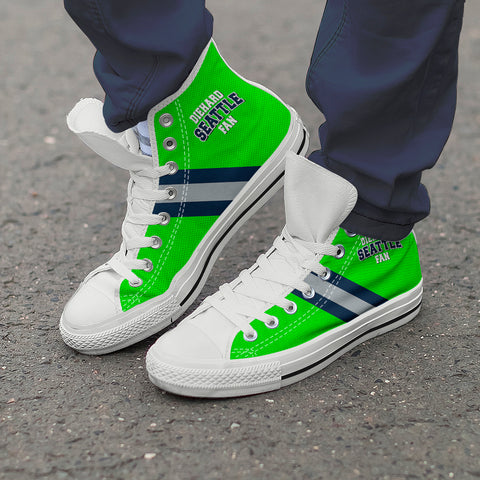 Image of Diehard Seattle Fan Sports High Top Shoes Green White