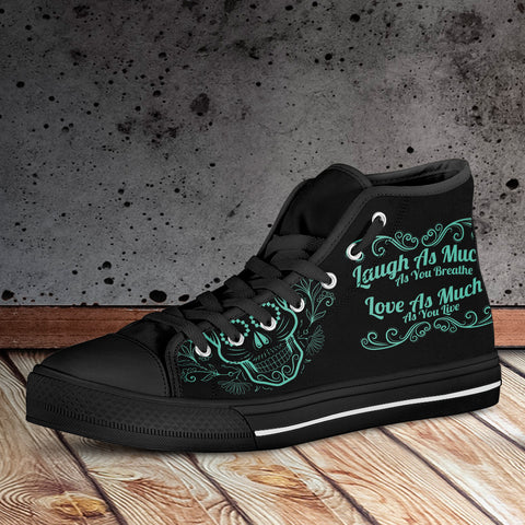 Image of Laugh Love Live Sugar Skull High Top Shoes