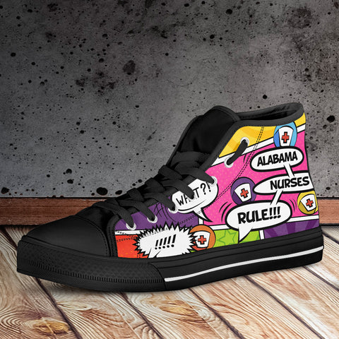 Image of Comic Alabama Nurse High Top Shoes Black