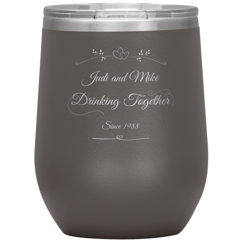 Image of Drinking Together Since Personalized Wine Tumbler