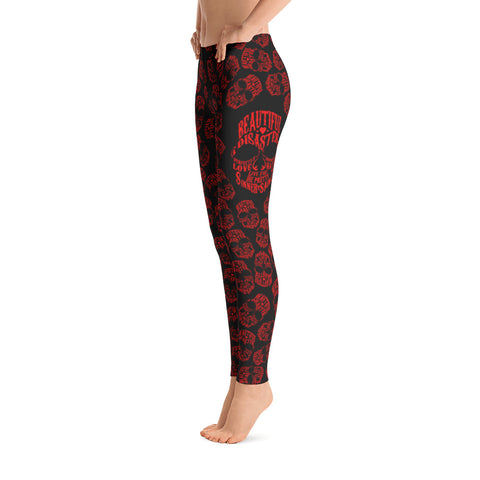 Image of Skull Leggings Red