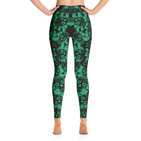 Image of Laugh Love Live Sugar Skull Yoga Leggings