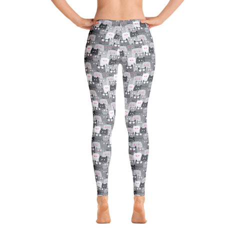 Image of Cats Gray and White Leggings