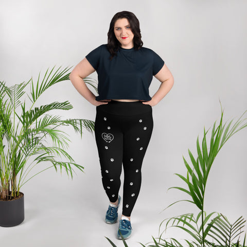 Image of Dog Mom Heart Leggings Plus Size