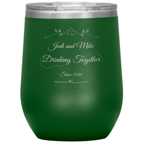Image of Drinking Together Since Personalized Wine Tumbler