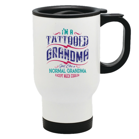 Image of Tattooed Grandma Metal Coffee and Tea Travel Mug