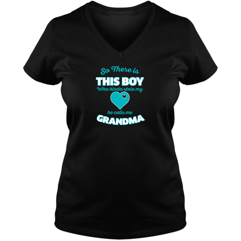 Image of So There Is This Boy Who Stole My Heart Ladies V Neck Tee