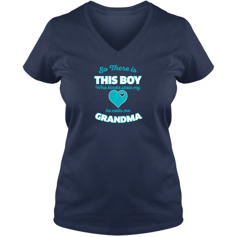 Image of So There Is This Boy Who Stole My Heart Ladies V Neck Tee