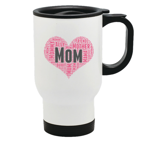 Image of Mom Heart Metal Coffee and Tea Travel Mug