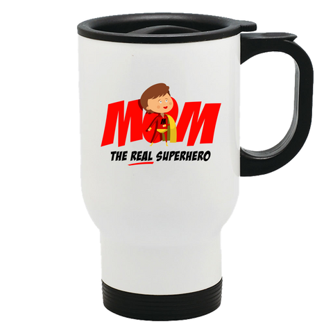 Image of Real Superhero Metal Coffee and Tea Travel Mug
