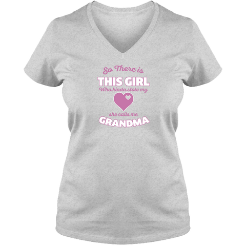 Image of So There Is This Girl Who Stole My Heart Ladies V Neck Tee