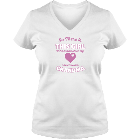 Image of So There Is This Girl Who Stole My Heart Ladies V Neck Tee