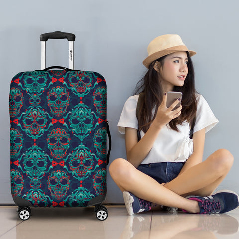 Image of Ornamental Sugar Skull Luggage Cover