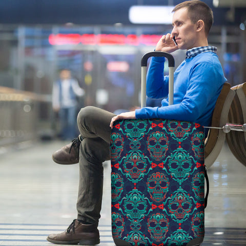 Image of Ornamental Sugar Skull Luggage Cover