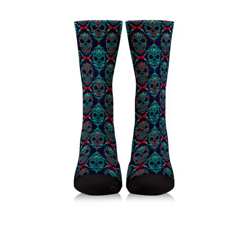 Image of Ornamental Sugar Skull Crew Socks