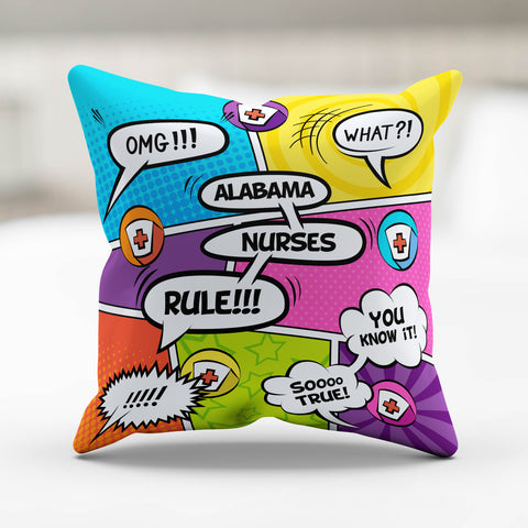 Image of Comic Alabama Nurse Pillowcase
