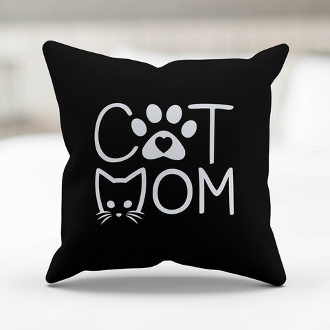 Image of Cat Mom Kitty Face Pillow Cover