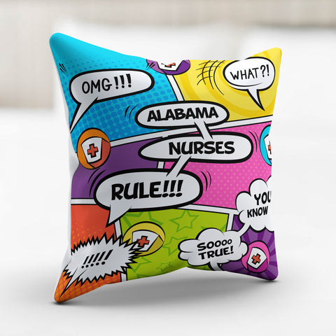Image of Comic Alabama Nurse Pillowcase