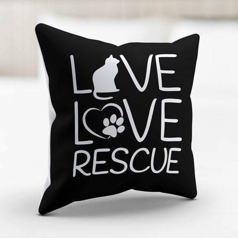 Image of Live Love Rescue Cat Pillow Cover