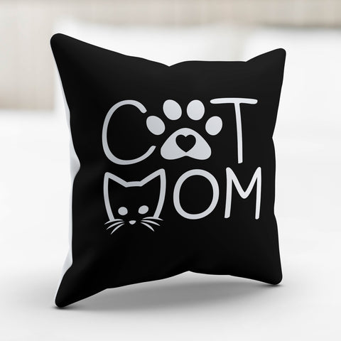 Image of Cat Mom Kitty Face Pillow Cover