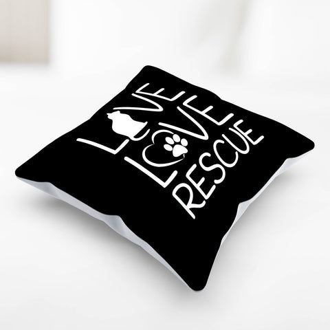Image of Live Love Rescue Cat Pillow Cover