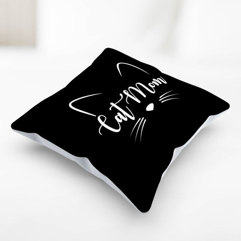 Image of Cat Mom Whiskers Pillow Cover