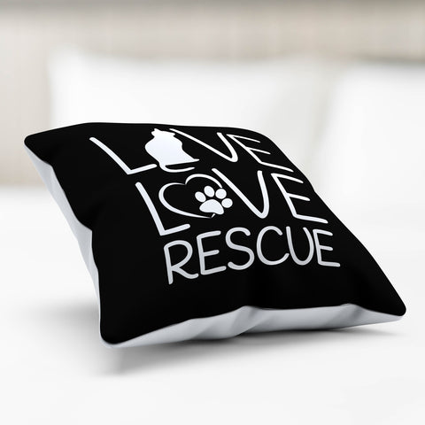 Image of Live Love Rescue Cat Pillow Cover