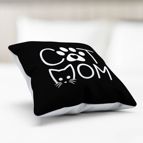 Image of Cat Mom Kitty Face Pillow Cover
