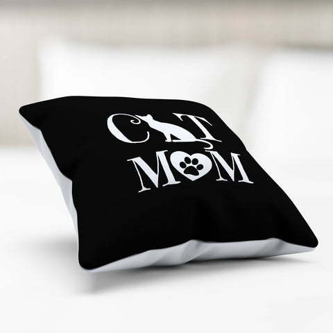 Image of Cat Mom Heart Pillow Cover