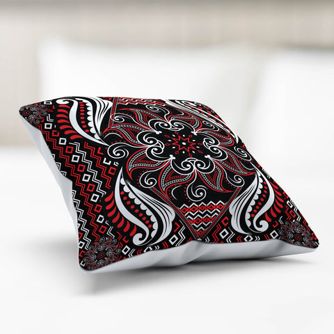 Image of Mandala Pillow Cover Black and Red