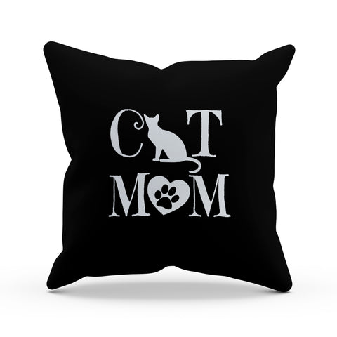Image of Cat Mom Heart Pillow Cover