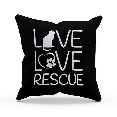 Image of Live Love Rescue Cat Pillow Cover