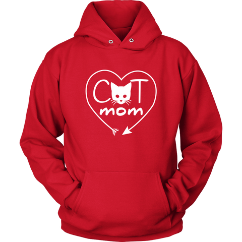 Image of Cat Mom Heart Arrow Hoodie Sweatshirt