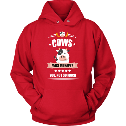 Image of Cows Make Me Happy Unisex Hoodie Sweatshirt