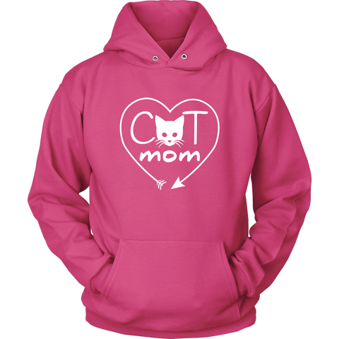 Image of Cat Mom Heart Arrow Hoodie Sweatshirt