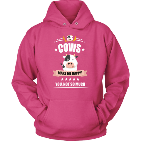 Image of Cows Make Me Happy Unisex Hoodie Sweatshirt