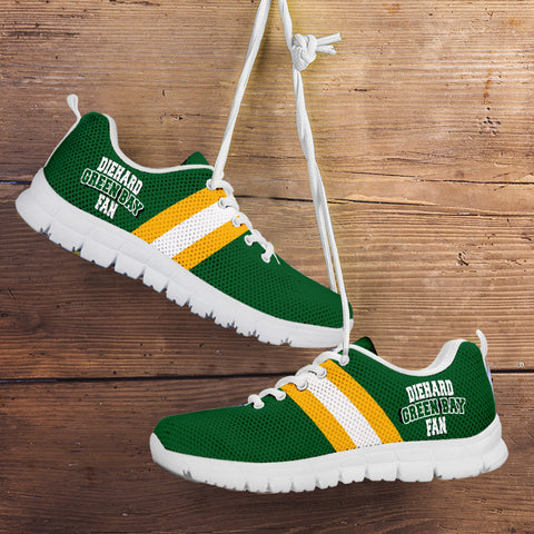 Image of Diehard Green Bay Fan Sports Running Shoes White