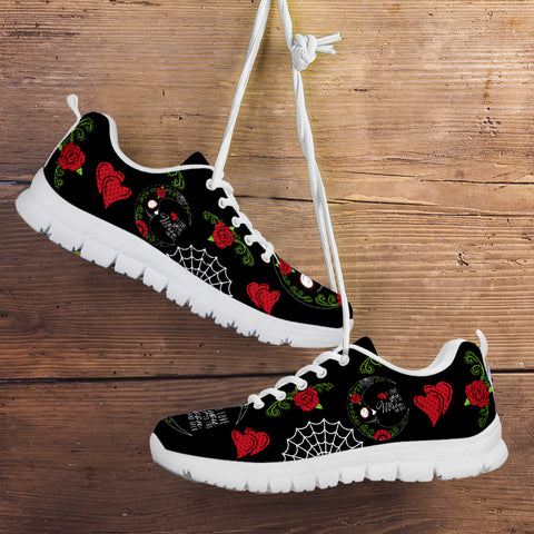 Image of Love You To The Moon Sugar Skull Running Shoes White