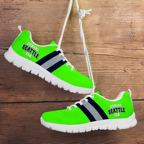 Image of Diehard Seattle Fan Sport Running Shoes Green White