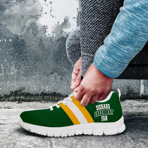 Image of Diehard Green Bay Fan Sports Running Shoes White
