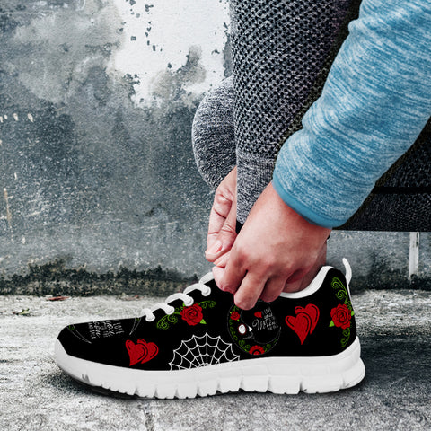 Image of Love You To The Moon Sugar Skull Running Shoes White