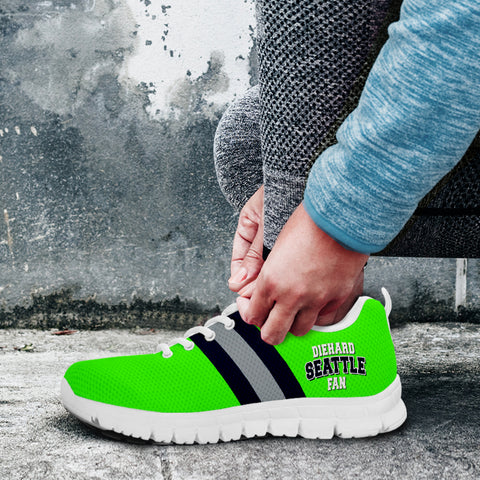 Image of Diehard Seattle Fan Sport Running Shoes Green White