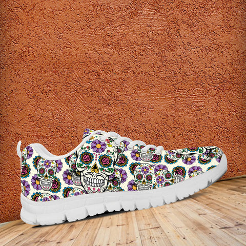 Image of Violet Sugar Skull Running Shoes White