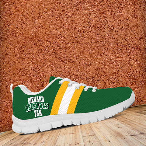 Image of Diehard Green Bay Fan Sports Running Shoes White