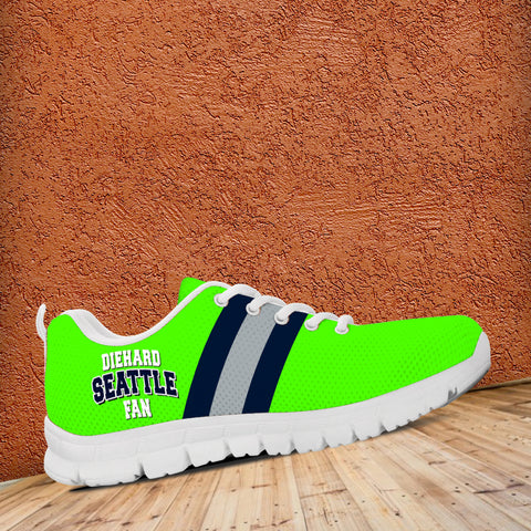Image of Diehard Seattle Fan Sport Running Shoes Green White