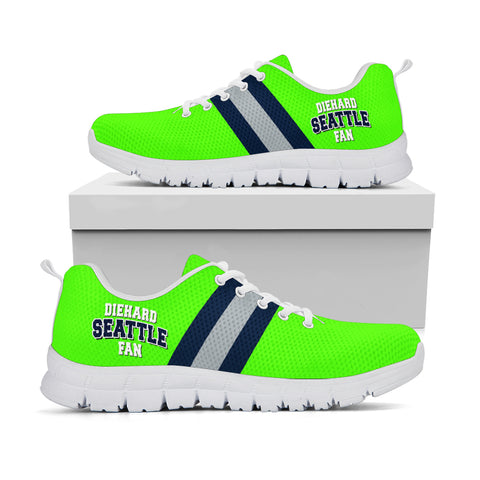 Image of Diehard Seattle Fan Sport Running Shoes Green White