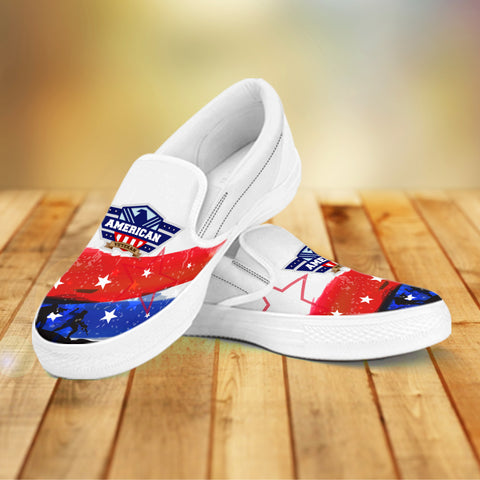 Image of American Veteran Slip On Shoes White