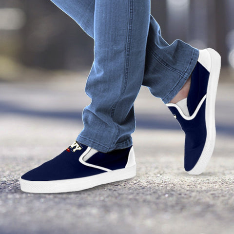 Image of Navy Slip On Shoes
