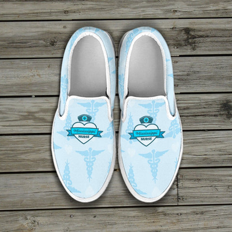Image of Mississippi Nurse Slip On Shoes Blue
