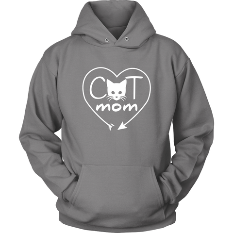 Image of Cat Mom Heart Arrow Hoodie Sweatshirt